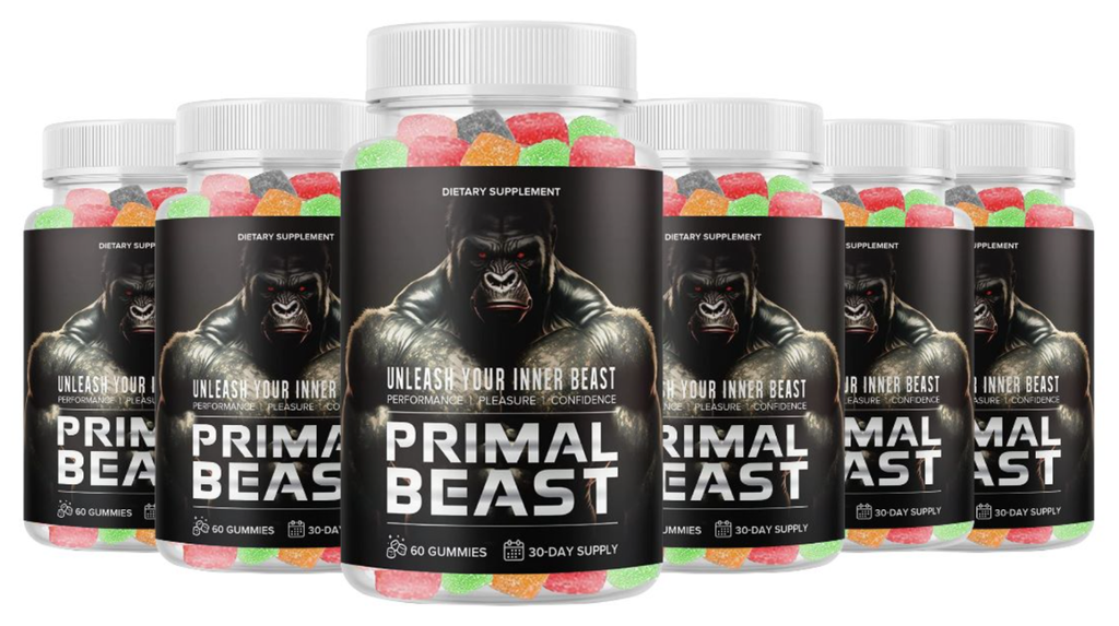 (6 BOTTLES ) Primal Beast Gummies - Vegan, Support Male Enhancement- 360 GUMMIES