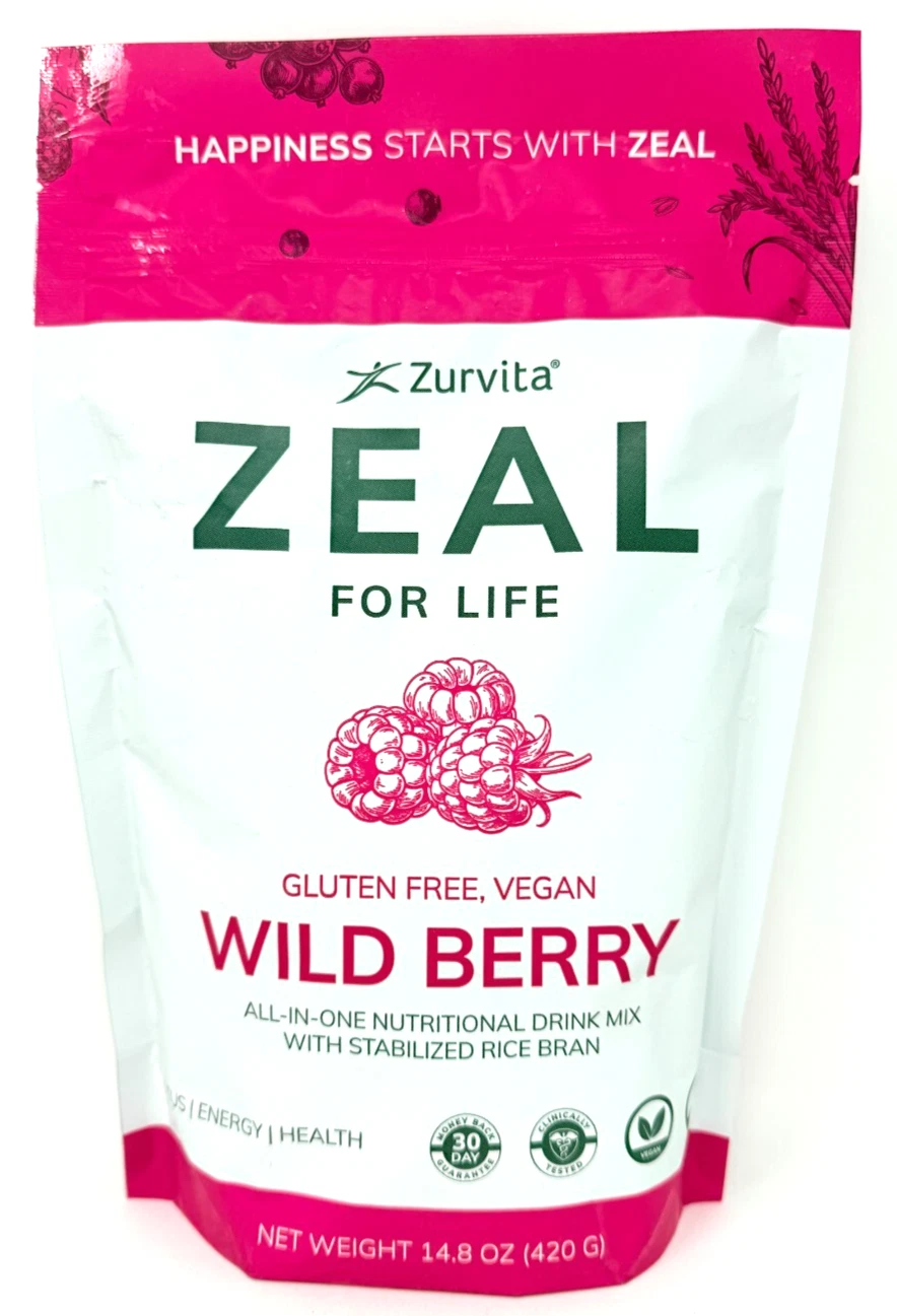 Zurvita Zeal for Life WILD BERRY Vegan Energy & Health Drink 14.8 oz EXP: 4/2026