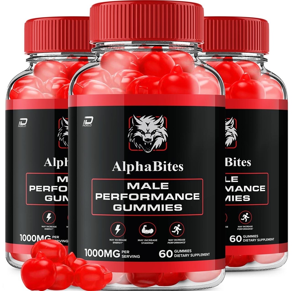 (3 Pack) AlphaBites for Men Gummies – Alpha Bites Support for Muscle Growth...