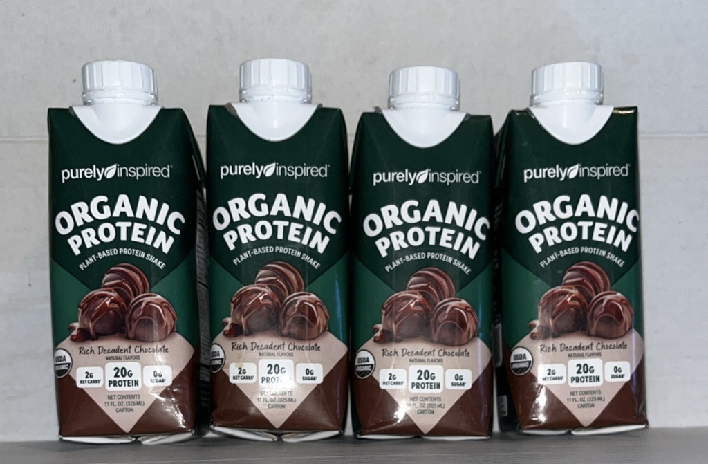 4 PURELY INSPIRED ORGANIC PROTEIN Shakes Rich Decadent Chocolate 11 Oz Ex7/31/25