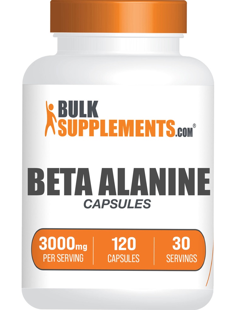 BulkSupplements Beta Alanine Capsules - 3000mg per Serving - 240 Capsules