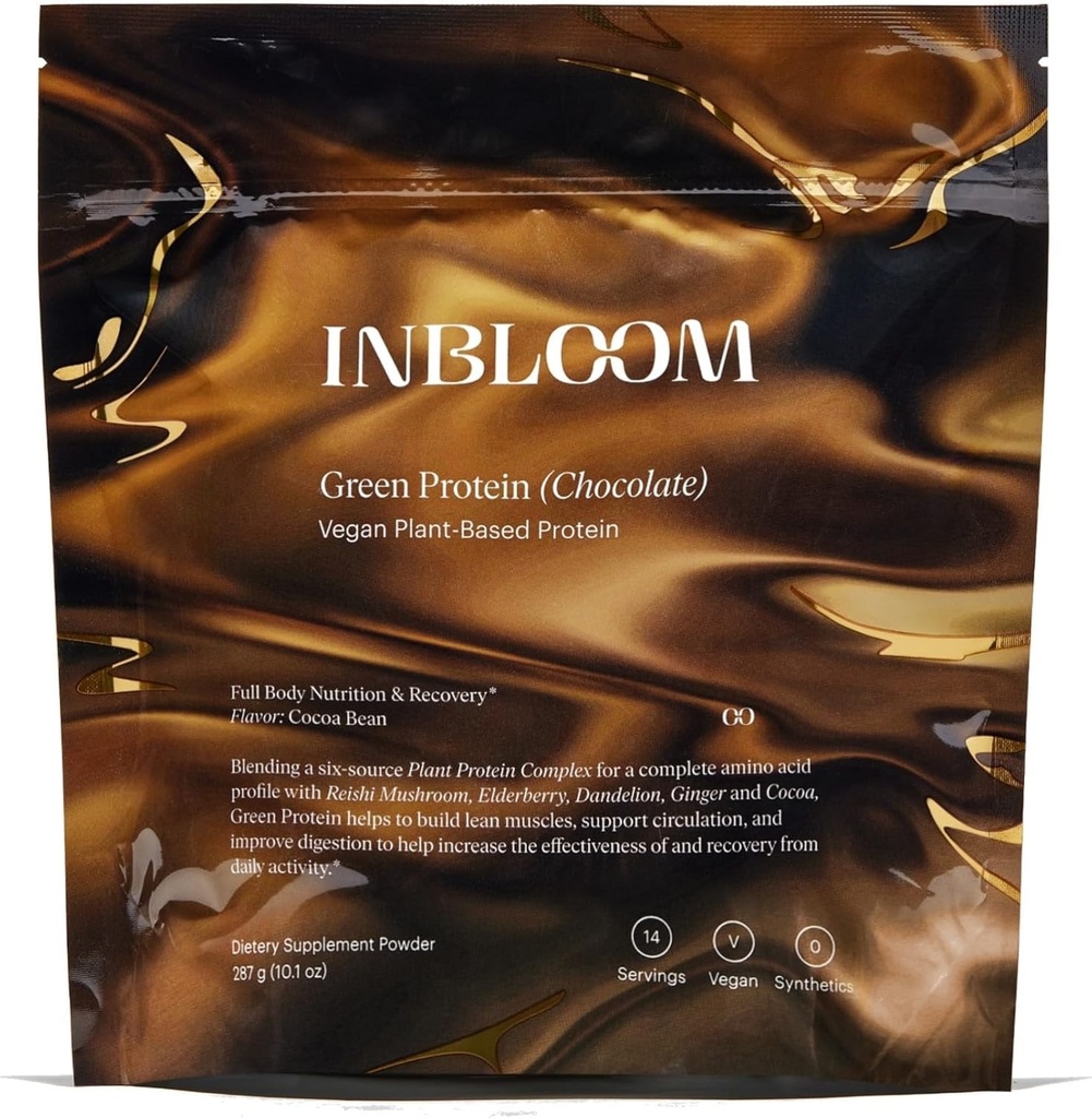 INBLOOM Green Protein Chocolate Vegan Plant-Based Protein Dietery Supplement