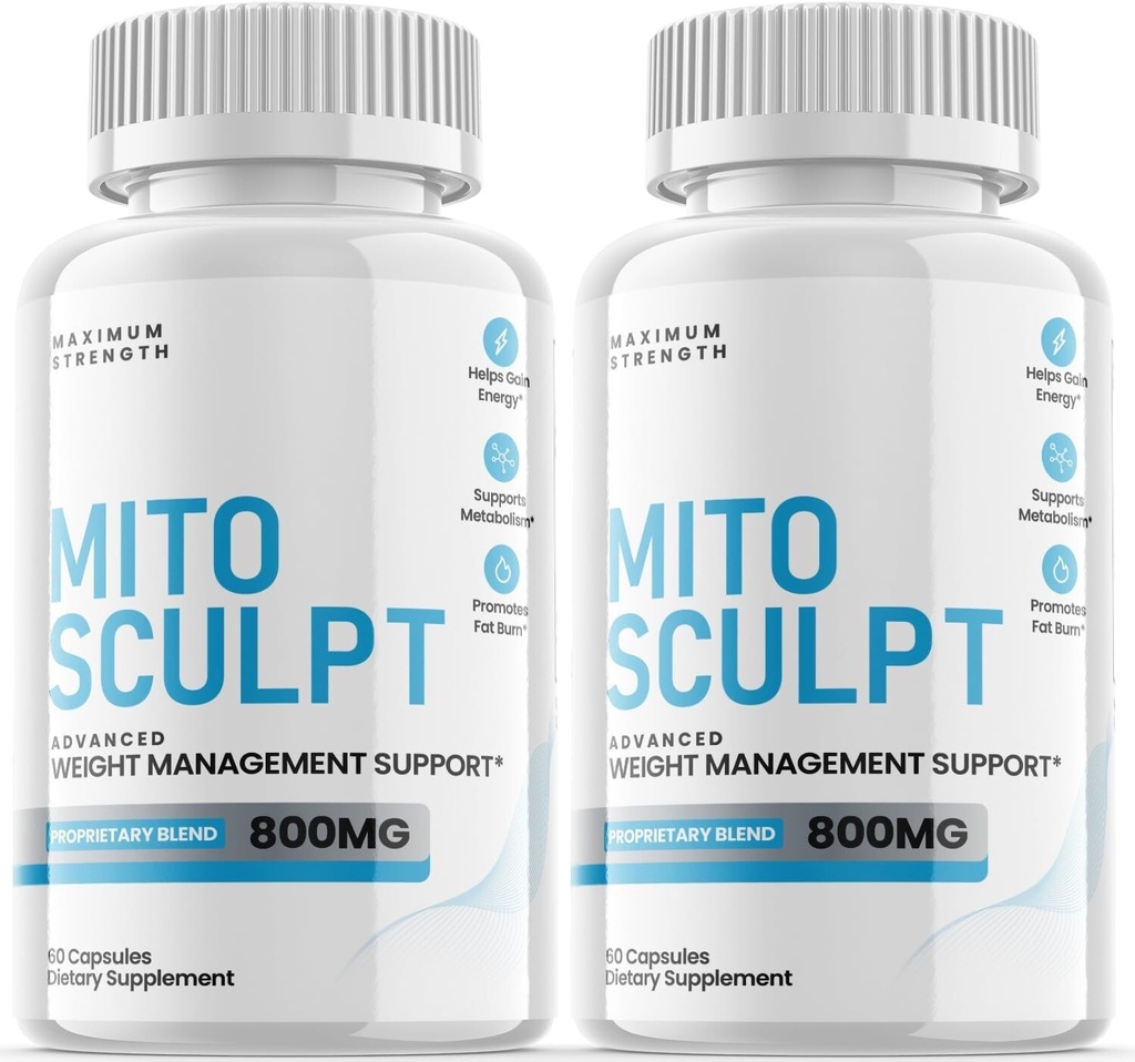 (2 Pack) Mito Sculpt Keto Capsules - Support Weight Loss & Fat Burn - 120 Pills