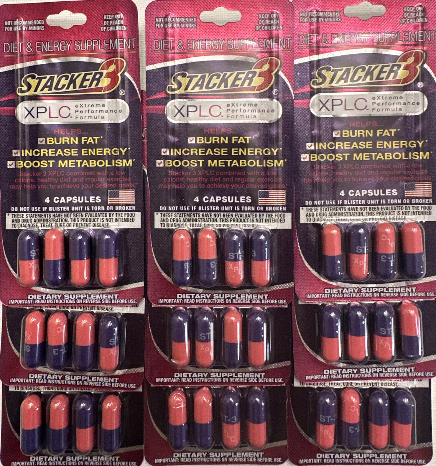 STACKER 3 XPLC EXTREME PREFORMANCE FORMULA 9 PkS OF 4 36 Total 1 Month Supply
