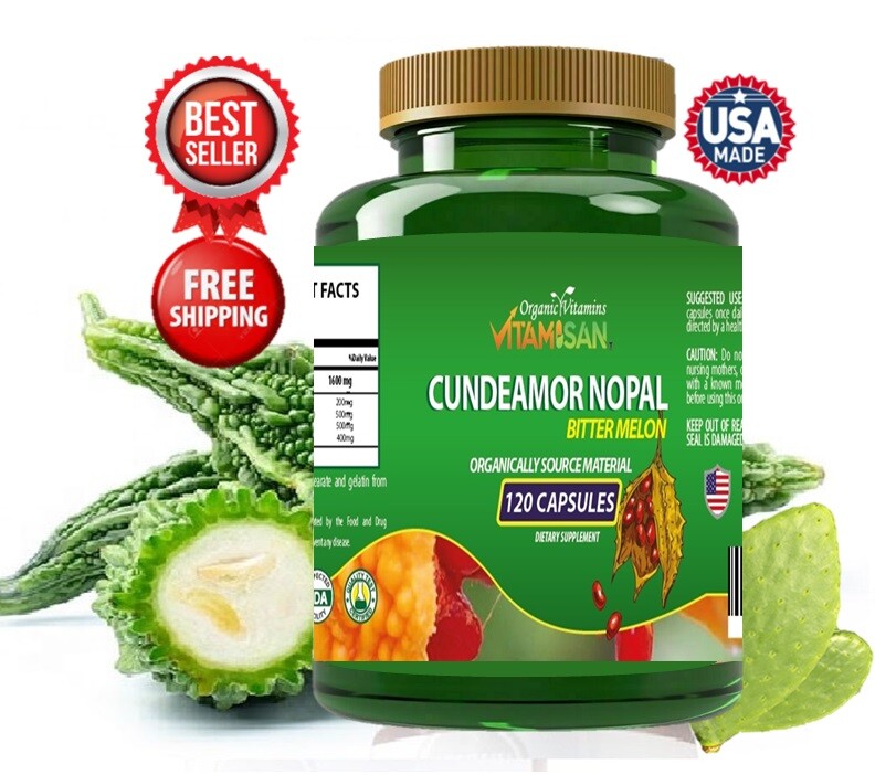 Cundeamor Nopal Bitter Melon Capsules – 120 Organic Capsules – Graviola, Anamu