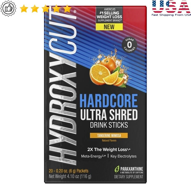 Ultra Shred Weight Loss Drink Mix Thermogenic Supplement Tangerine Mimosa 20 Ct