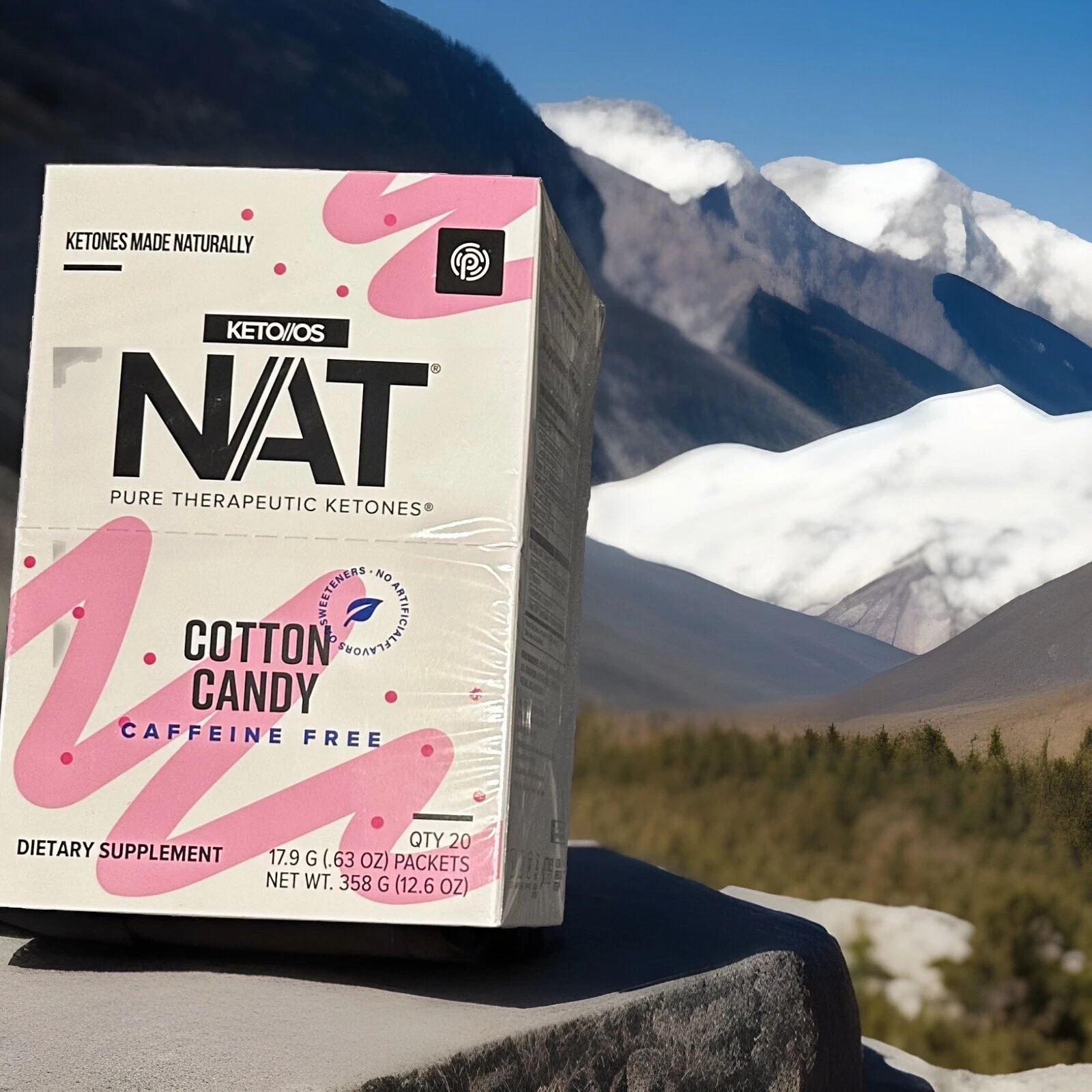 Pruvit Ketones Keto OS Nat Cotton Candy CAFFEINE FREE 20 Packs/ Free Shipping