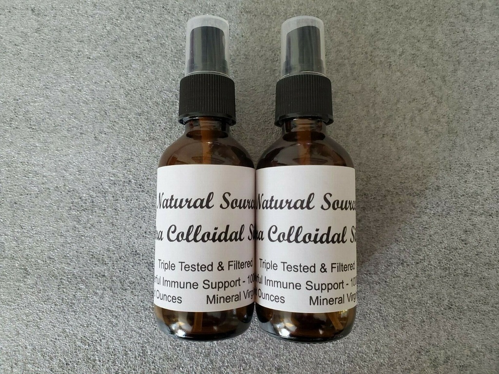 Two Bottles Of Natural Source Ultra Colloidal Silver 1000 PPM - 2oz Spray Bottle