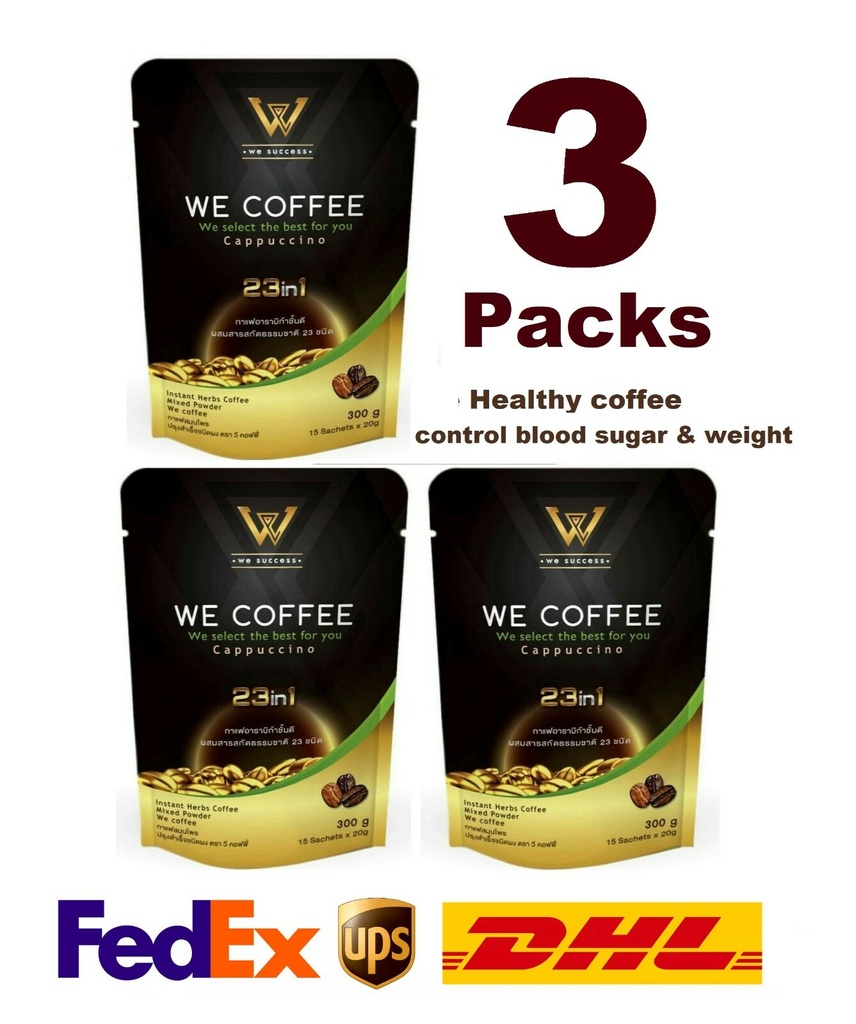 3x WE COFFEE Instant Herbs Coffee Cappuccino Arabica Powder Weight Control Slim