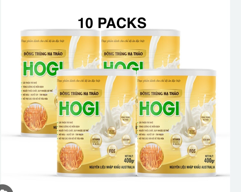 10 Can X 400gr HOGI Milk Powder - SUPPORT ARTHRITIS (SỮA ĐÔNG TRÙNG HẠ THẢO)