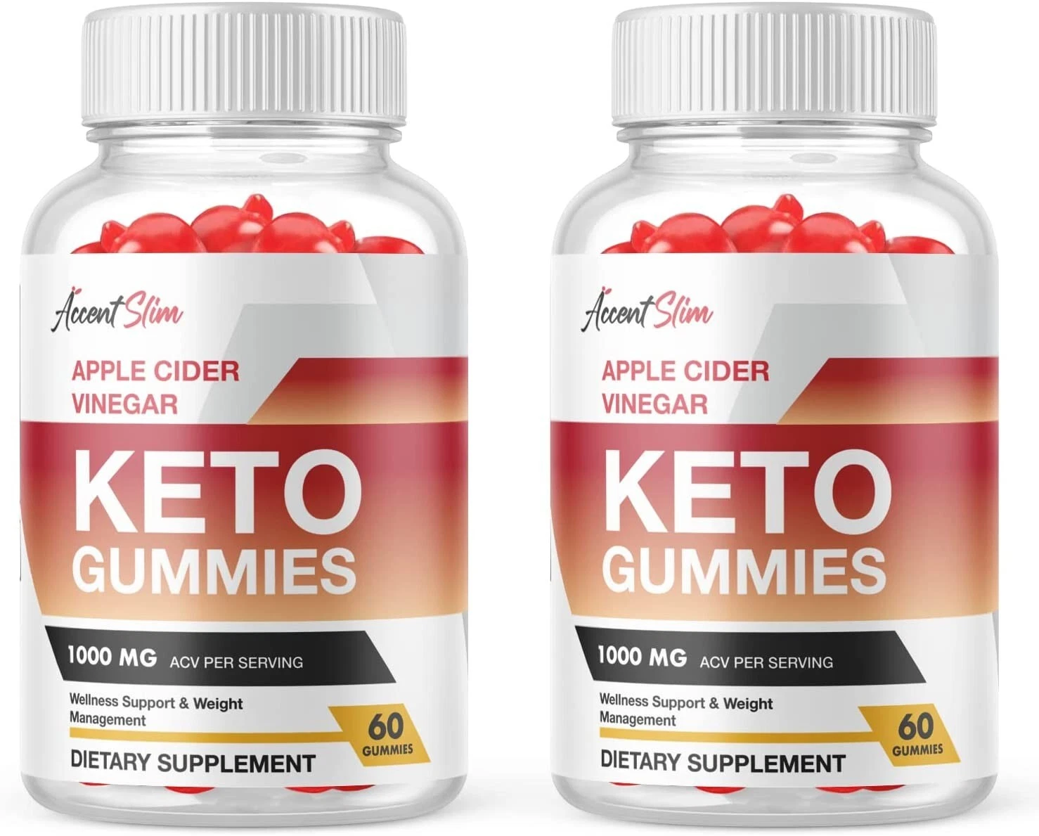 2- Accent Slim Keto ACV Gummies, Vegan, Non GMO, Weight Loss Supplement-120 Gums