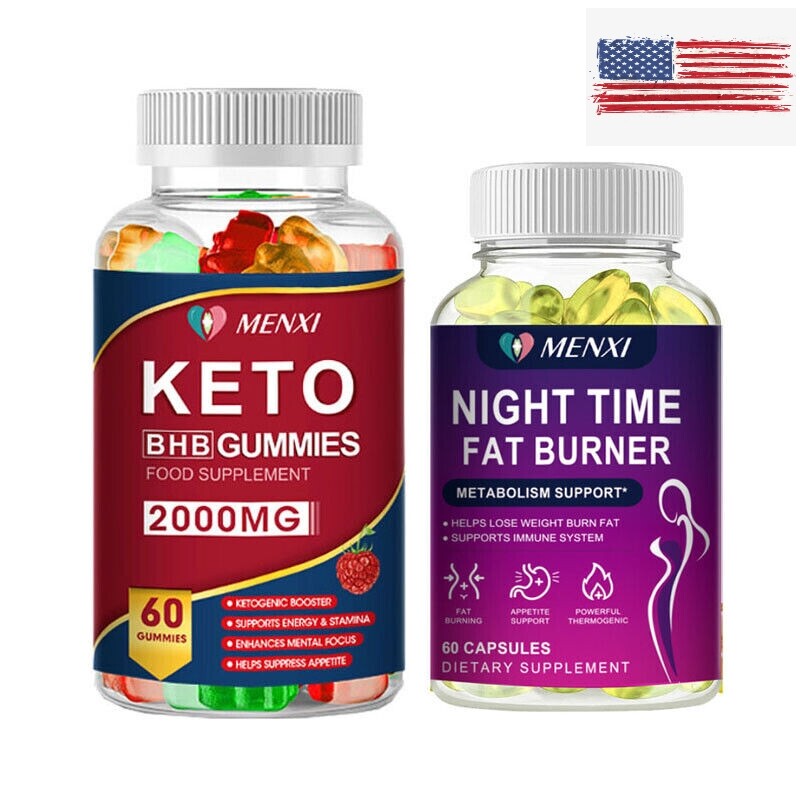 Keto Diet BHB Pills for Fat Burn Weight Loss Detox Keto Diet 60 Gummy+60 Capsule