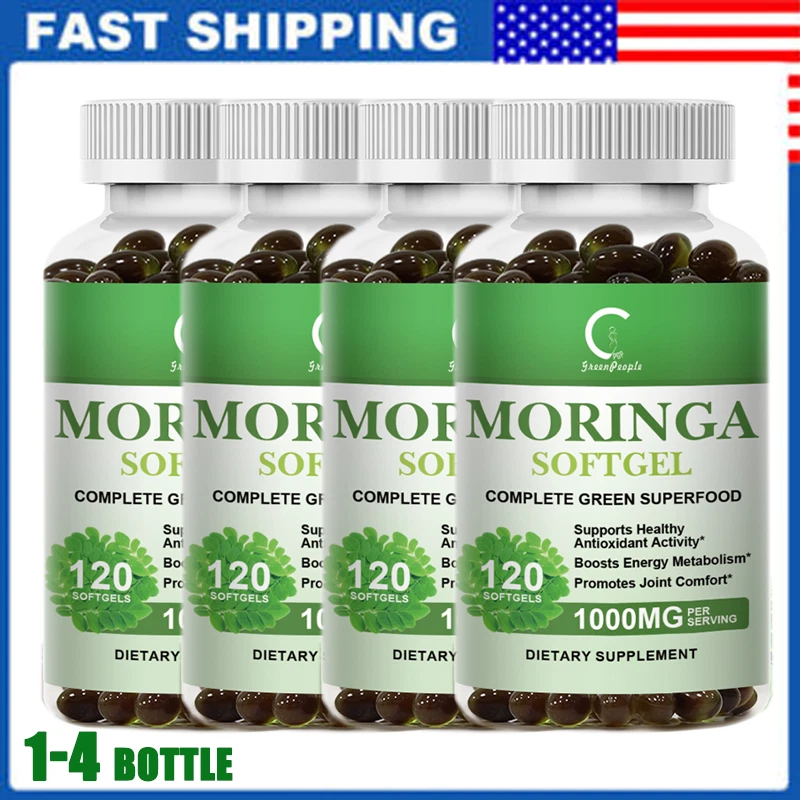 Organic Moringa Oleifera 120 Capsules, 1000mg Support Energy & Immune