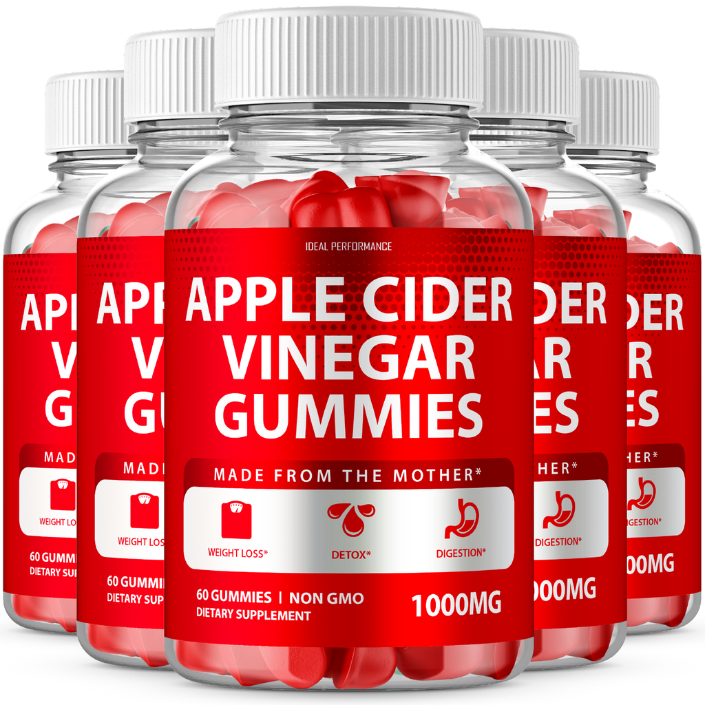 Apple Cider Vinegar Gummies With ACV Mother (300 Gummies, 5 Bottles)