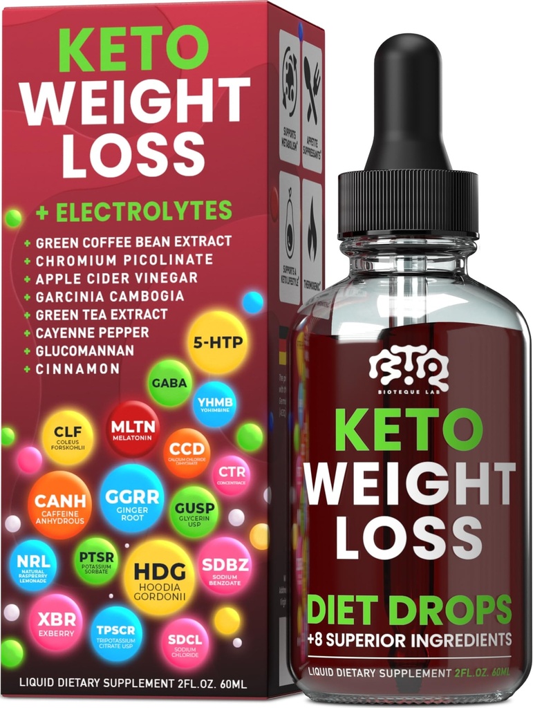 Keto Weight Loss Diet Drops Natural Appetite Suppressant Fat Burner for Women...