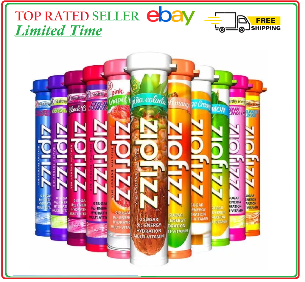 Zipfizz Multi-Vitamin Energy Hydration Drink Mix, 30 Tubes (PICK FLAVOR)
