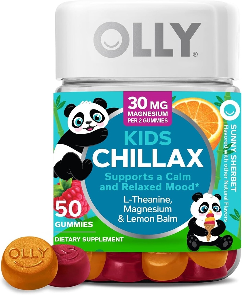 OLLY Kids Chillax Gummy, Chewable Supplement, L-Theanine, Magnesium, Sunny Sherb