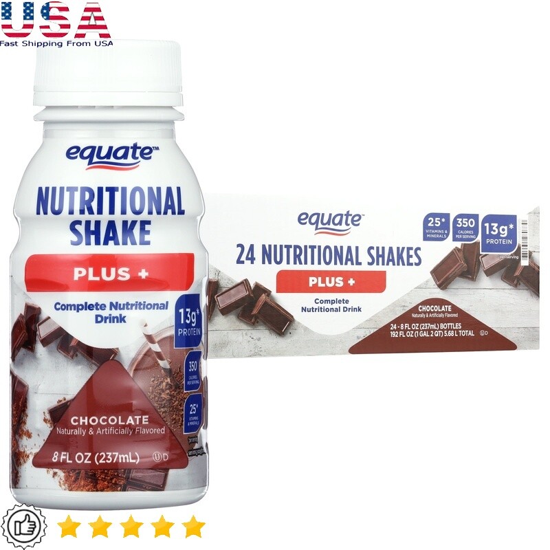 Nutritional Shake Plus Chocolate Protein Drink Gluten Free 24 Count 350 Calories