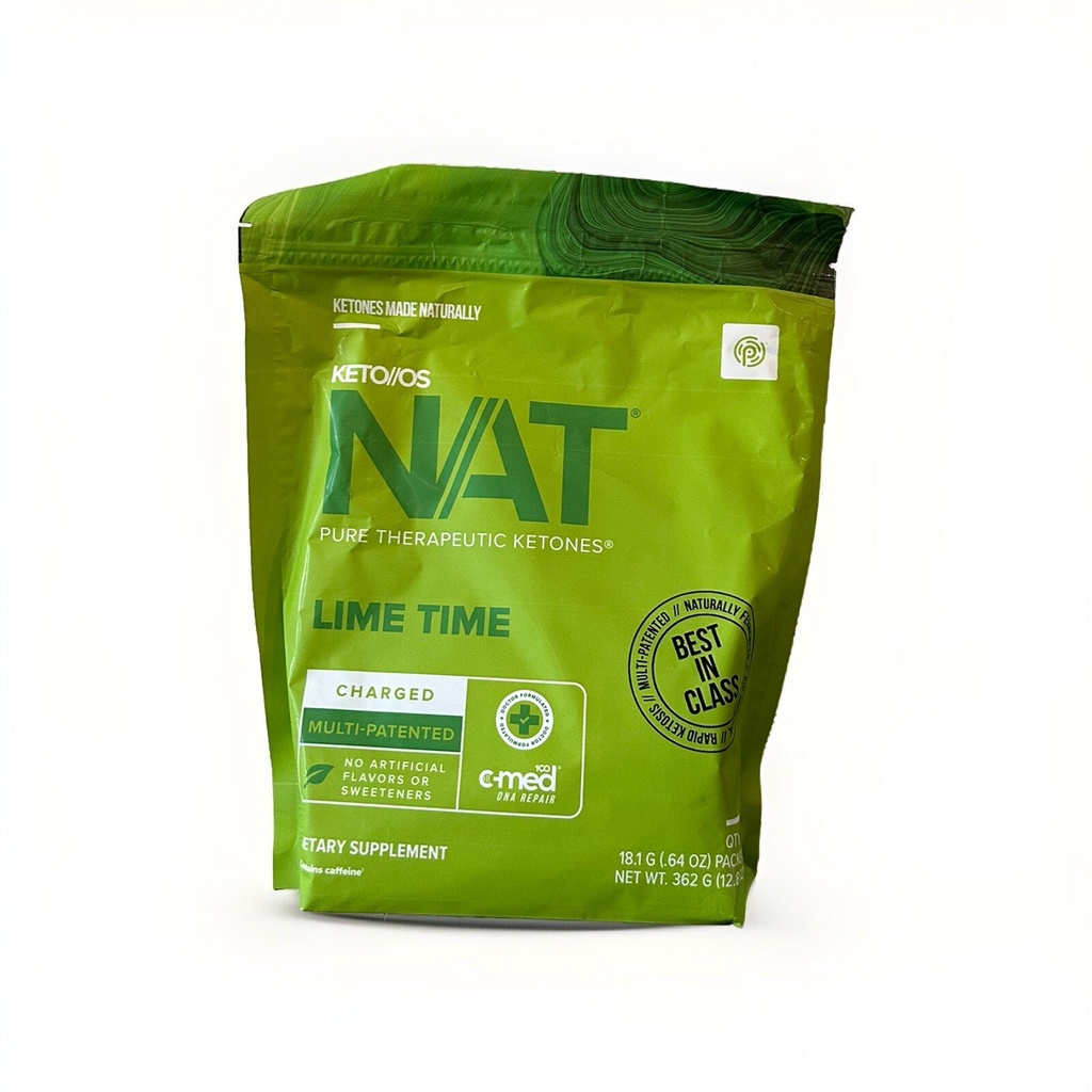 PRUVIT ketone drink Keto Nat LIME TIME Charged 20 pack