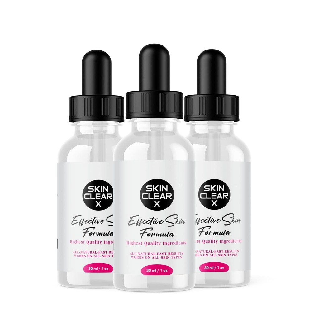3 Pack - Skin Clear X Drops - Supports Healthy Skin, Facial Moisturizing Serum