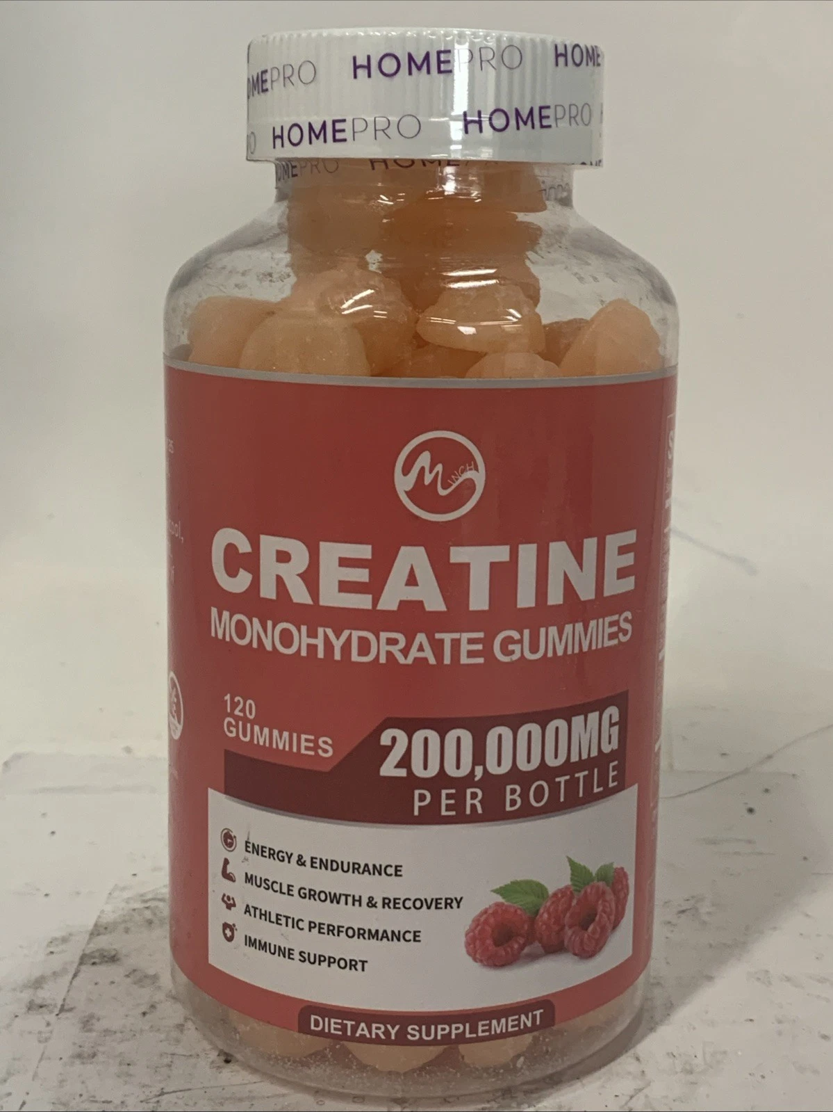 120ct Creatine Monohydrate Gummies 5000mg Taurine and L-Glutamine Berry BB11/26