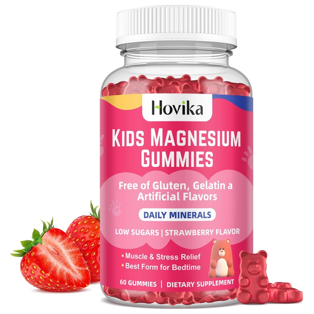 Magnesium Gummies for Kids - Magnesium Citrate + Vitamin B6 & D3 - Great Tasting