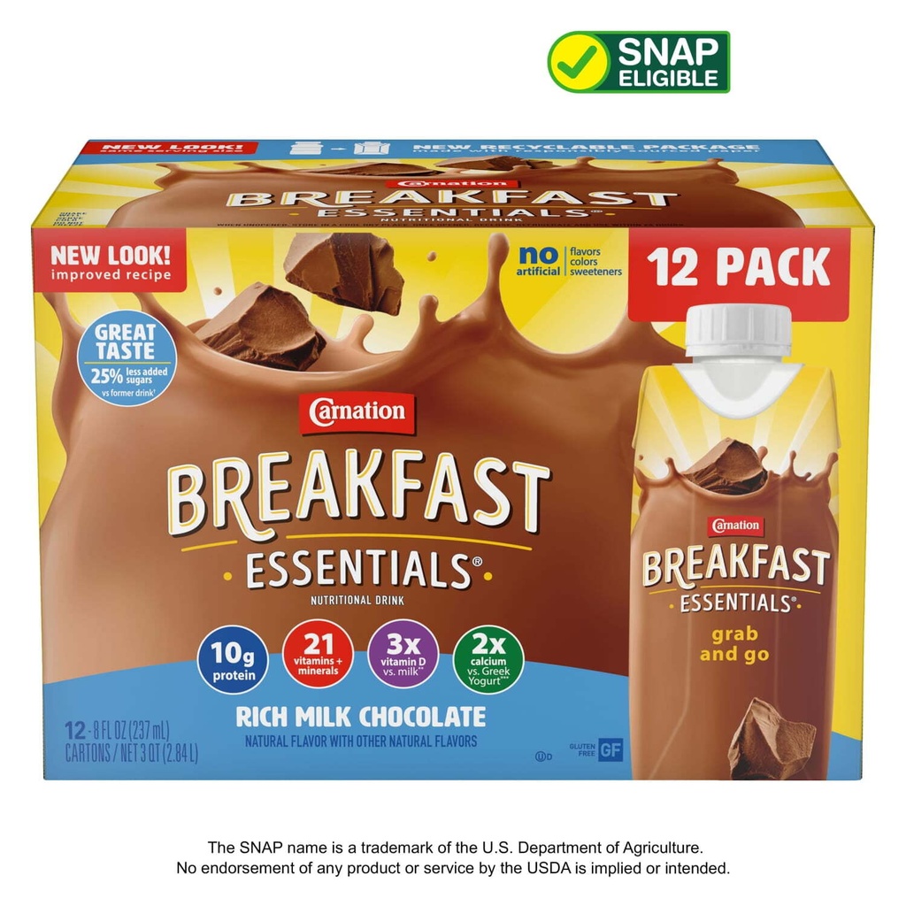 Nutritional Protein-Packed Drink Shakes, Rich Milk Chocolate, 8 fl oz, 12 Pack