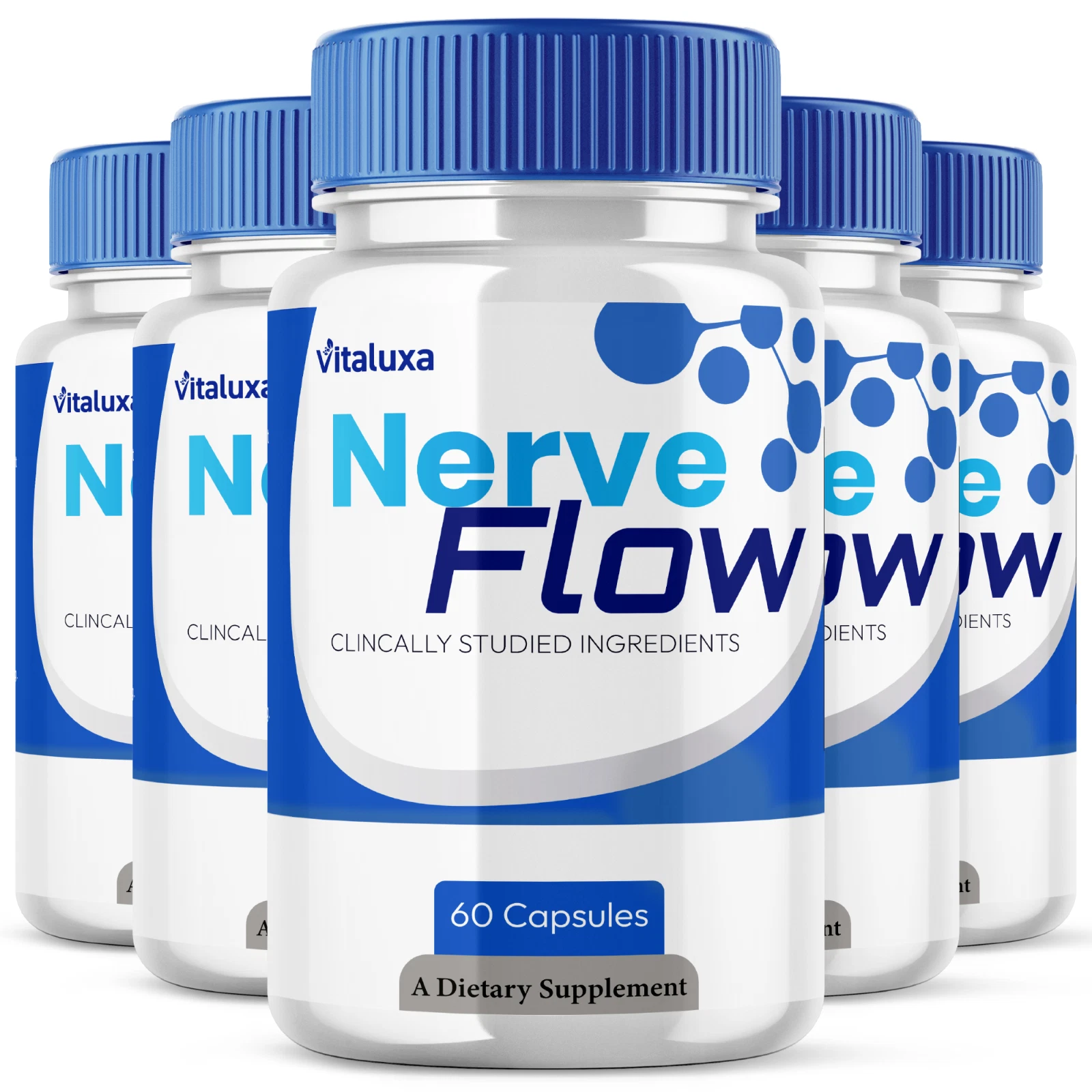 (5 Pack) Nerve Flow Nerve Support Supplement, NerveFlow Advanced (300 Capsules)