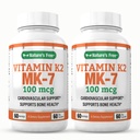 Vitamin K2 MK-7 High Potency 2 Bottles 120 Veg Capsules 4 Month Supply