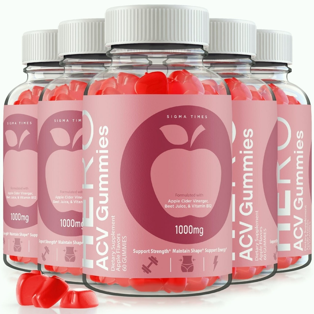 (5 Pack) Hero ACV Weight Loss Gummies to Curb Cravings & Boost Energy