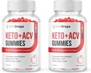 2-Trim Drops Keto ACV Gummies, Weight Loss, Fat Burner, Appetite Suppressant-120