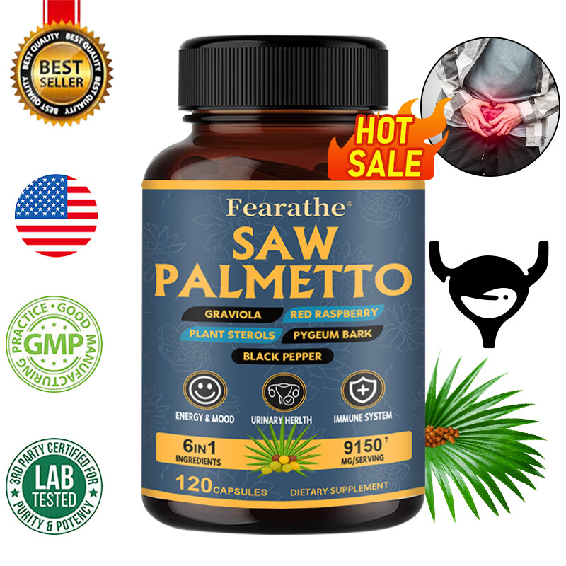 Saw Palmetto 9150mg - Premium Prostate Health Support Supplement for Men