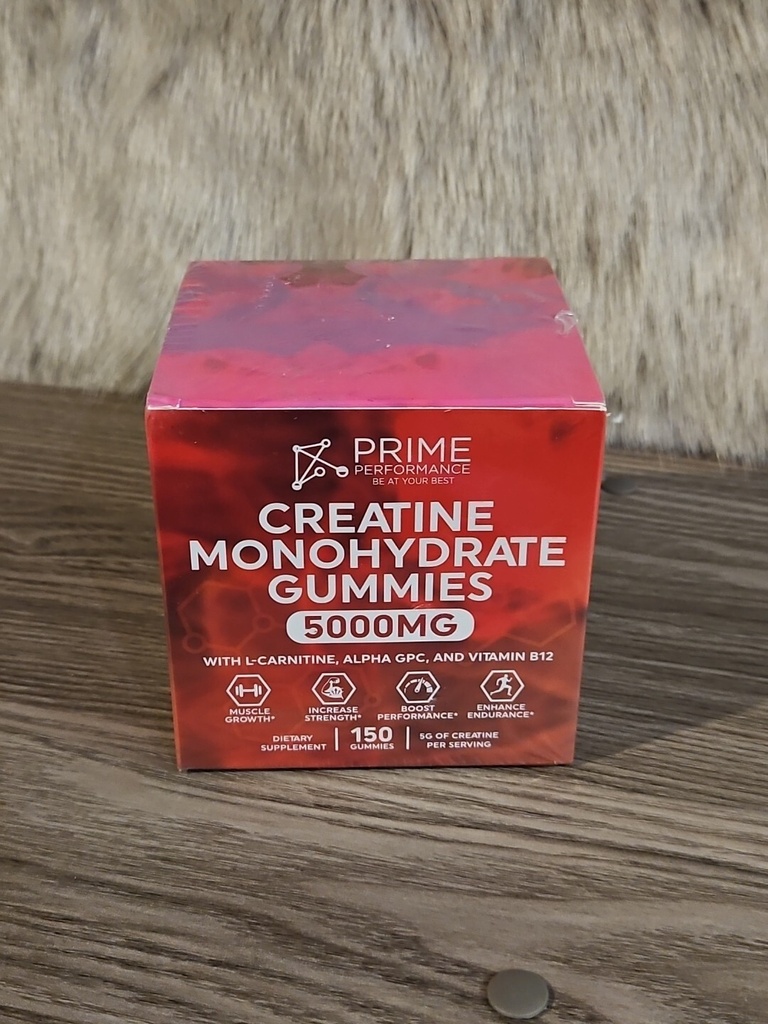 PRIME PERFORMANCE - Creatine Monohydrate Gummies 5000mg 150 Count Exp. 12/2025