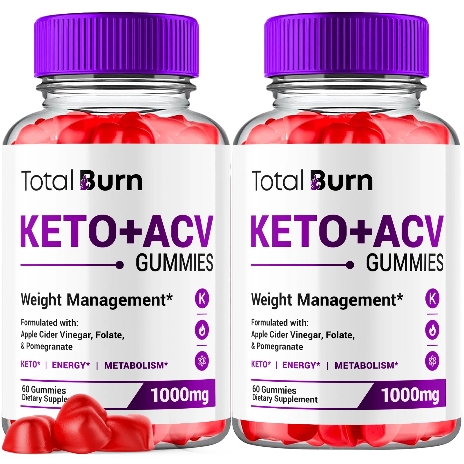 Total Burn Keto ACV Gummy Advanced 1000MG Formula Fitness Supplement 120 Gummies