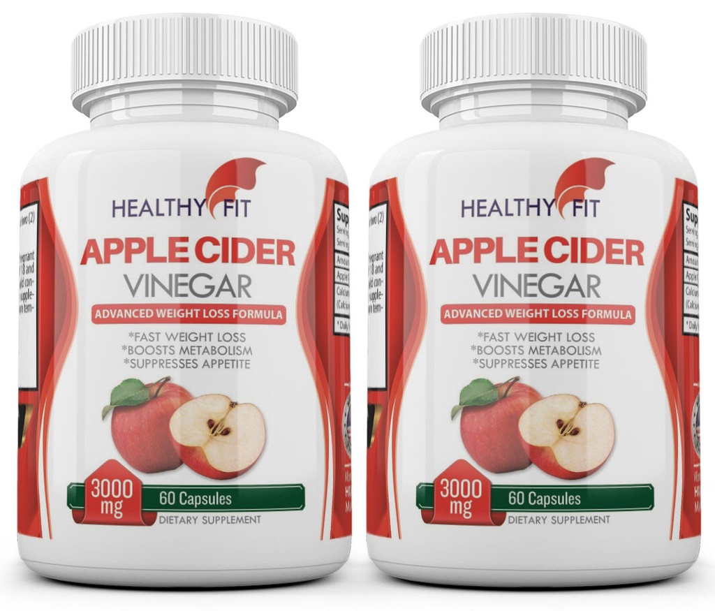 2 x APPLE CIDER VINEGAR Pills 3000mg RAPID FAST WEIGHT LOSS 120 CAPSULES USA