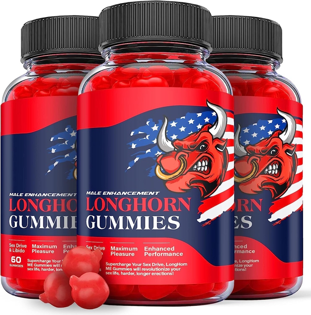 3 Pack - Longhorn Gummies - Vegan, Support Male Enhancement - 180 Gummies