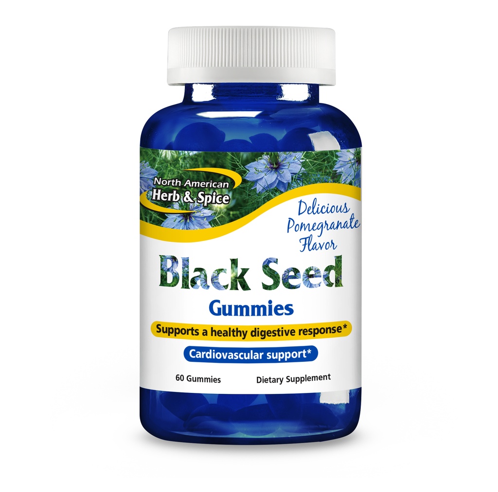 Black Seed Gummies 60 ct Pomegranate Cardiovascular, Digestive Support