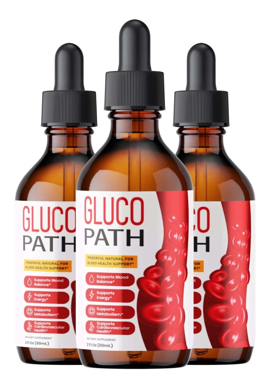 (3 Pack) Gluco Path Blood Support Drops Advanced Vitamin Formula Supplement