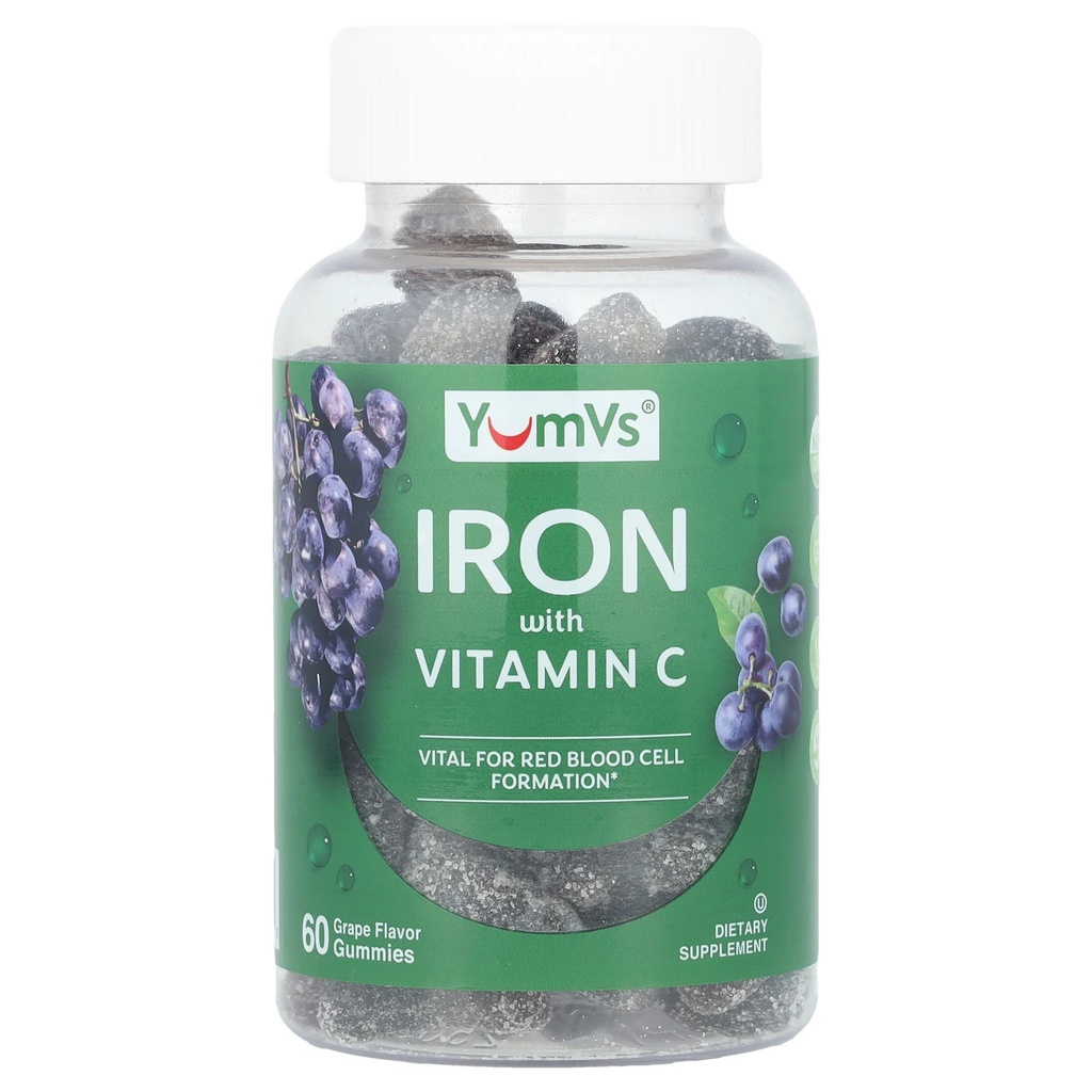 Iron with Vitamin C Gummies, Grape, 60 Gummies