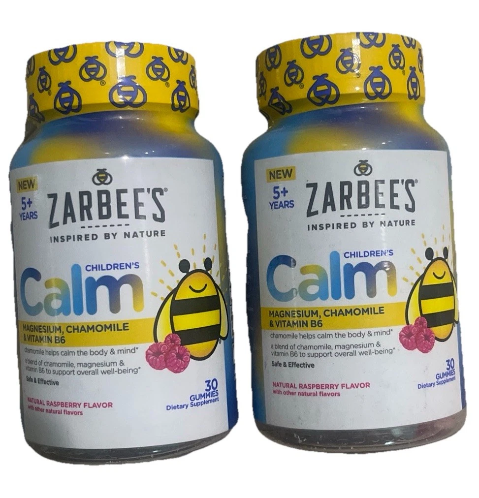 2PK Zarbee's Children's Calm ~ 30 Gummies Each ~ Raspberry Flavor ~ EXP 12/25
