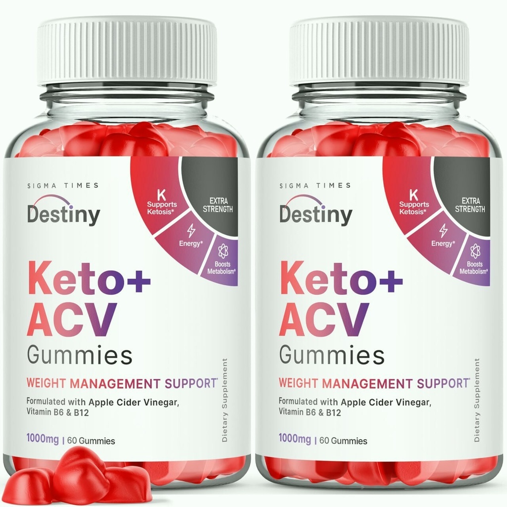 (2 Pack) Destiny Keto + ACV Weight loss Gummies to Burn Fat for Energy