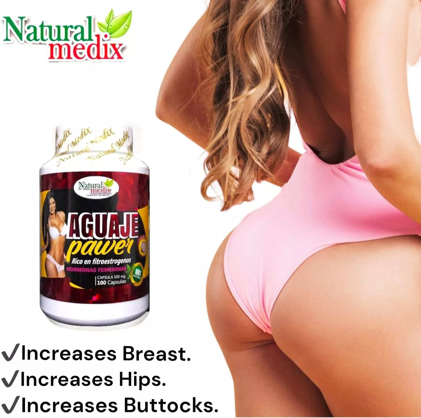 AGUAJE PAWER BEAUTIFUL BIG BOOTY, BREAST & HIPS HERMOSAS CADERAS BUSTOS Y PIERNA