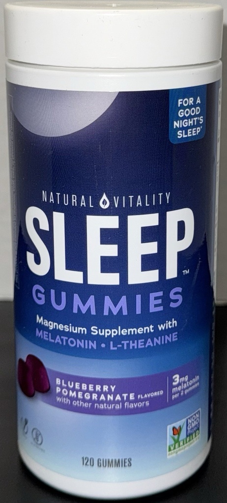 Natural VItality SLEEP/CALM Magnesium Supplement Anti-Stress Gummies (120 ct)