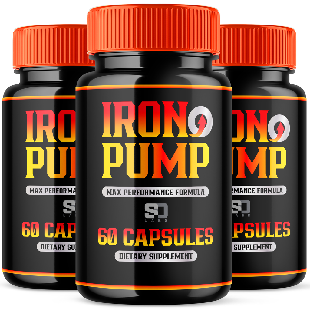 (3 Pack) Iron Pump Male Capsules - Blood Flow Muscle Function (180 Capsules)