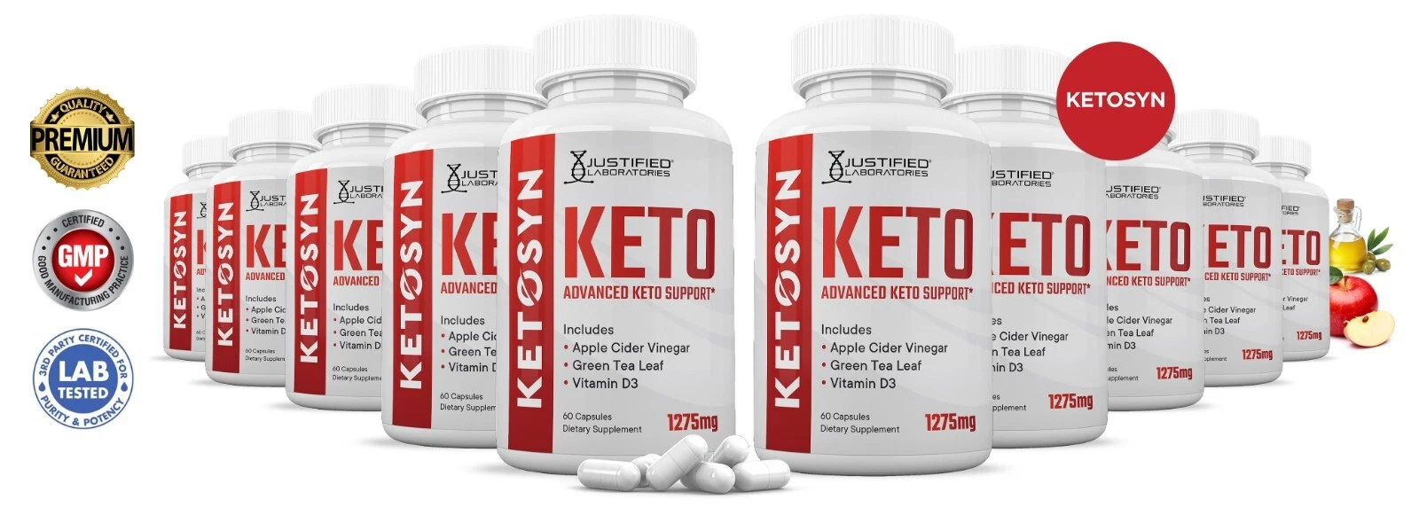 Ketosyn Keto ACV Pills 1275 MG Stronger Than Gummies Keto Support 10 Bottles