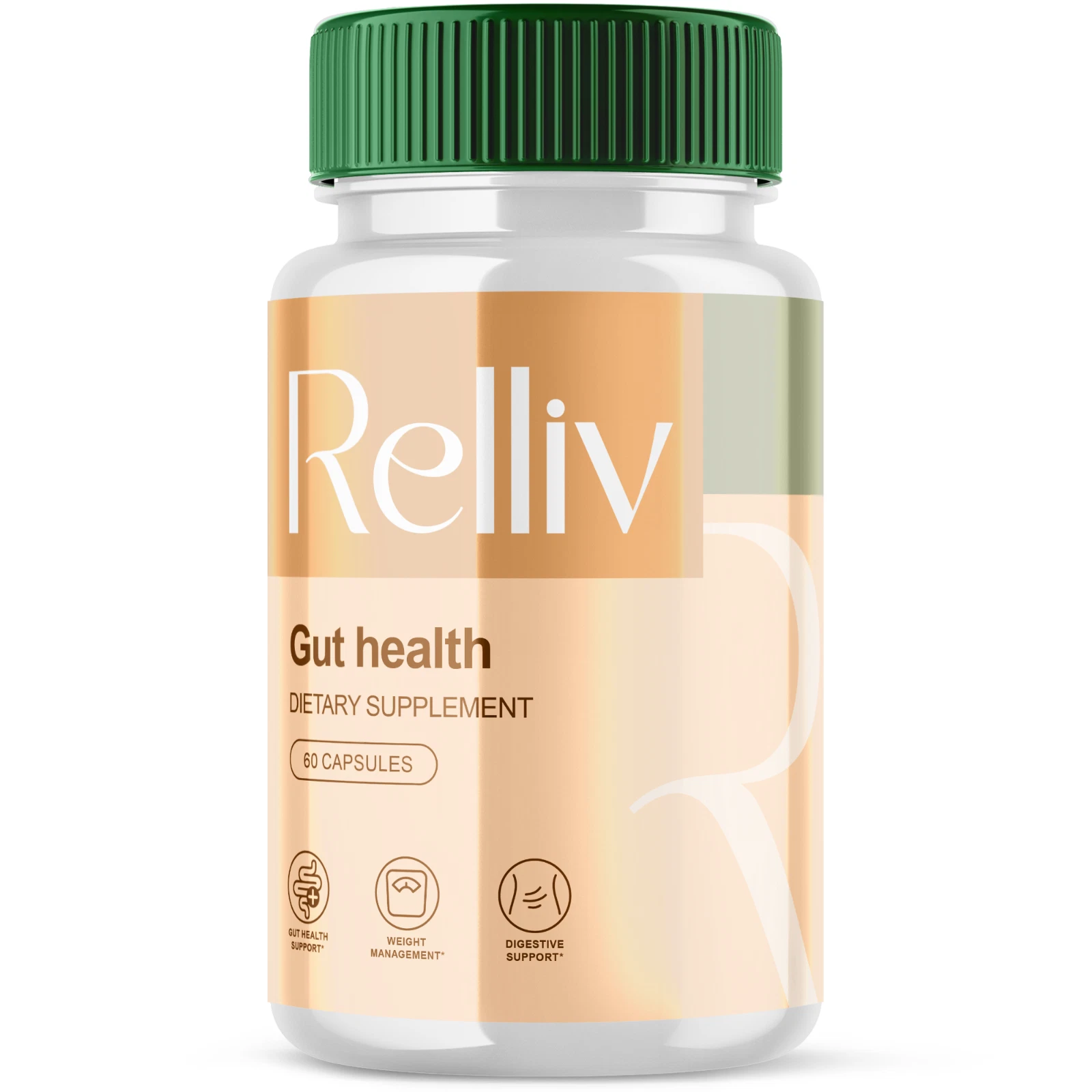 Relliv Probiotic Gut Health Formula, Enhance Digestive Function 60 Capsules