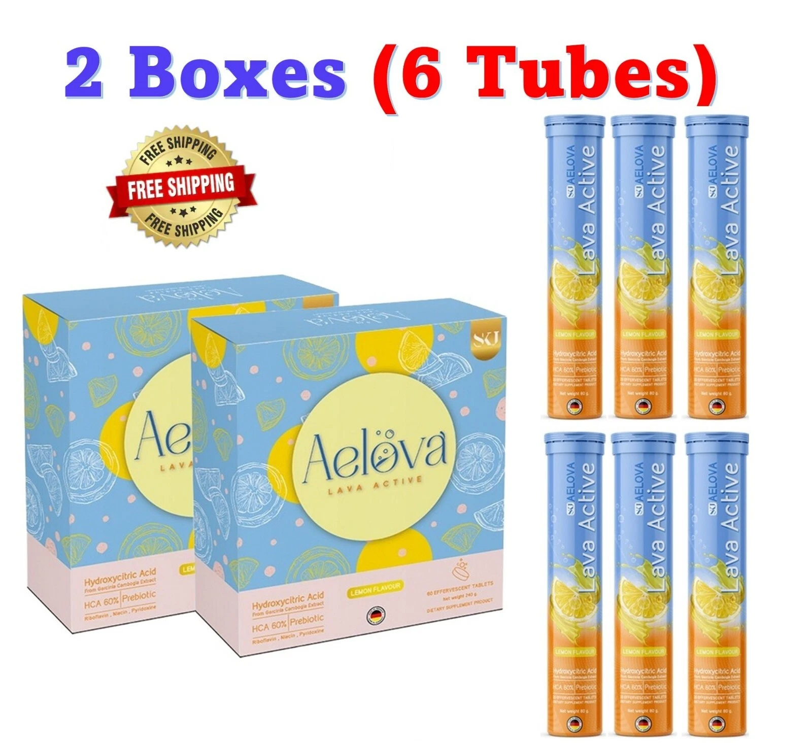 6 Tubes AELOVA Dietary Supplement Product Weight Control Effervescent Tighten