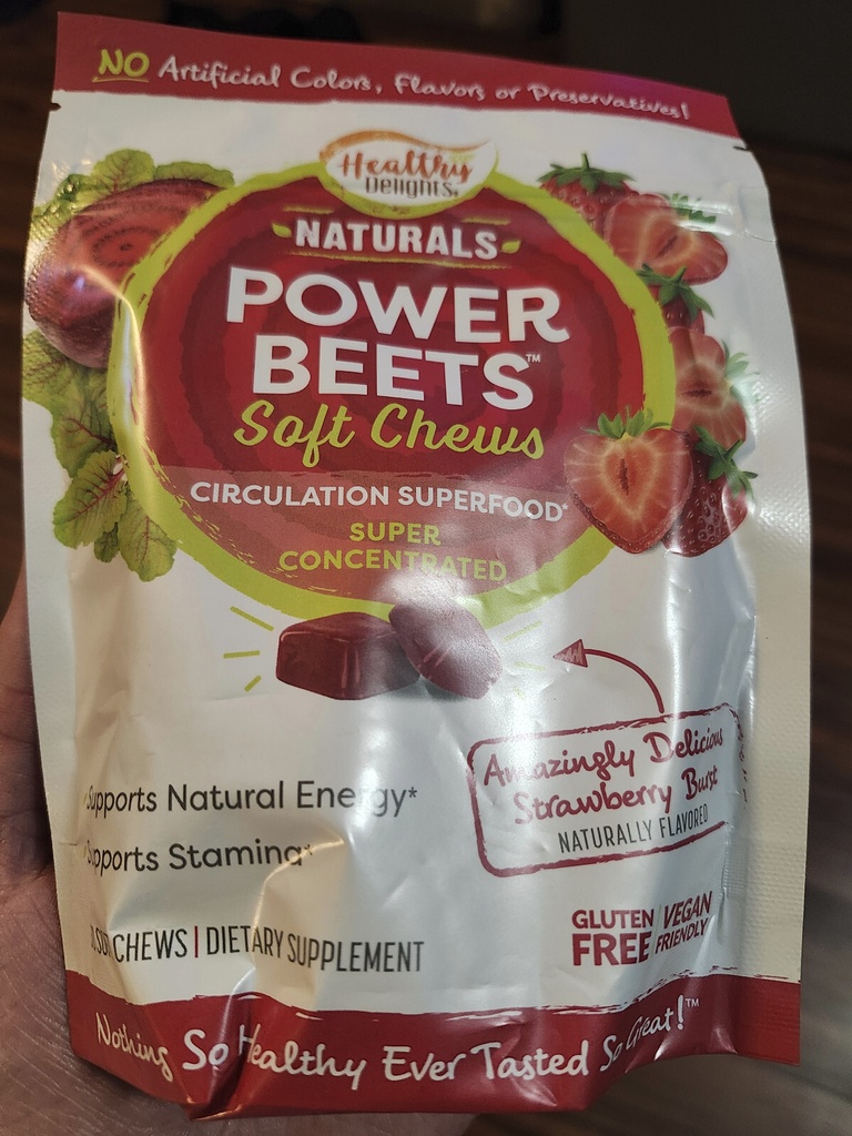Healthy Delights Naturals, Power Beets Soft Chews, Super Concentrated 30 Chews
