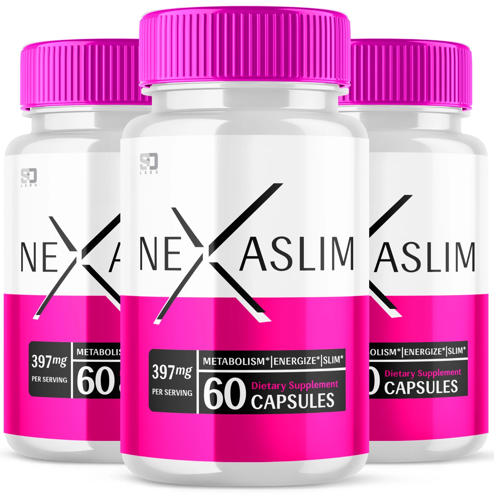 (3 Pack) Nexaslim Pills, Nexa Slim Supplement for Weight Loss (180 Capsules)