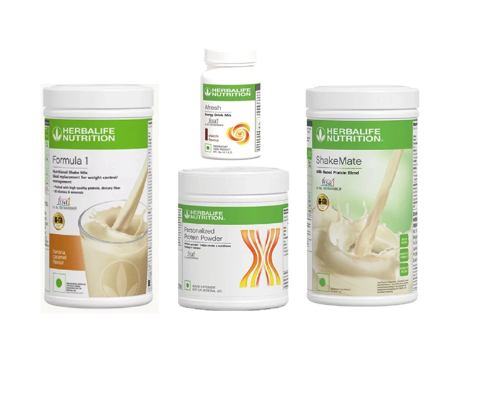 Herbalife Weight Loss Pack Banana F1 + Afresh Elichi + PPP Small + Shakemate